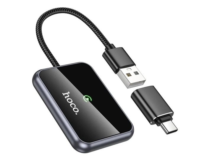 Автомобільний Carplay HOCO HU1 Way car wireless adapter, metal grey