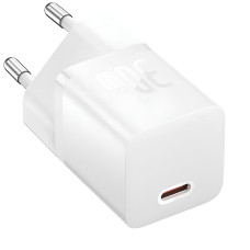 Мережеве зарядний пристрій 1Type-C Baseus GaN5 30W (CCGN070502) (Білий  White)