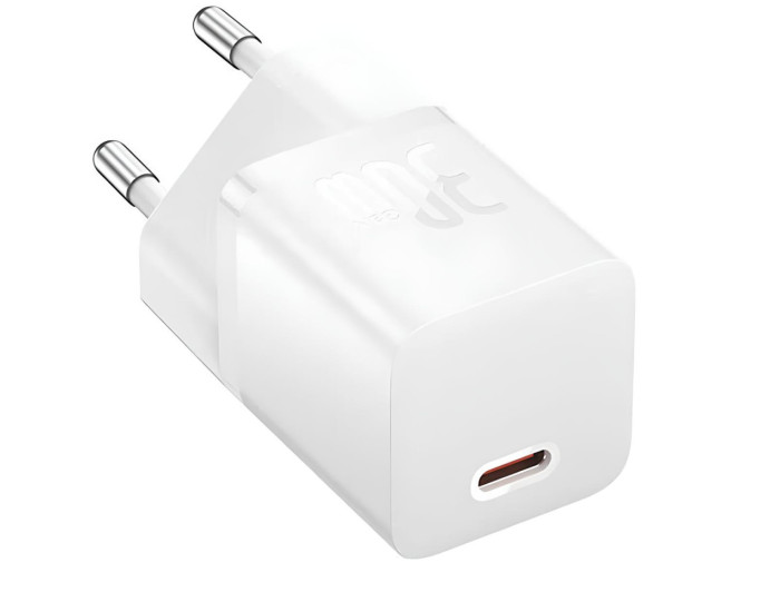 Мережеве зарядний пристрій 1Type-C Baseus GaN5 30W (CCGN070502) (Білий  White)