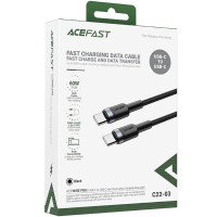 Кабель USB-C Acefast C22-03 Data Cable Type-C to Type-C (60W/1.2m) чорний