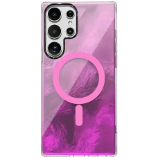 Чехол-силикон Shiny Mountain MagSafe Samsung S26 Ultra (Pink)