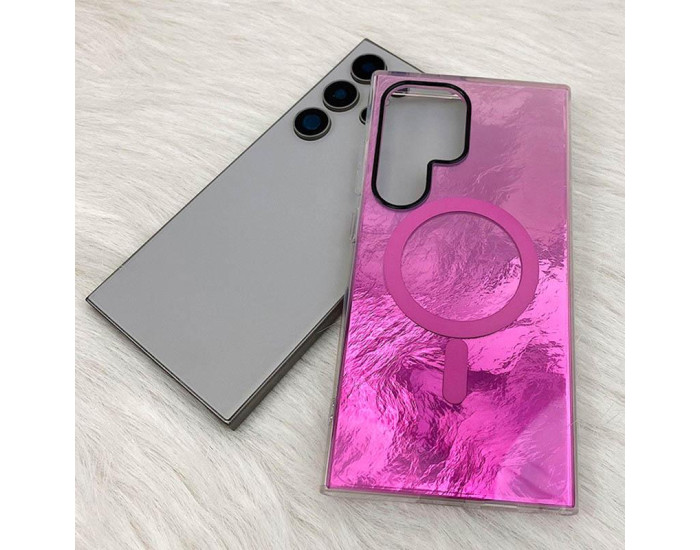 Чехол-силикон Shiny Mountain MagSafe Samsung S26 Ultra (Pink)