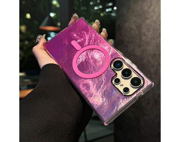 Чехол-силикон Shiny Mountain MagSafe Samsung S26 Ultra (Pink)