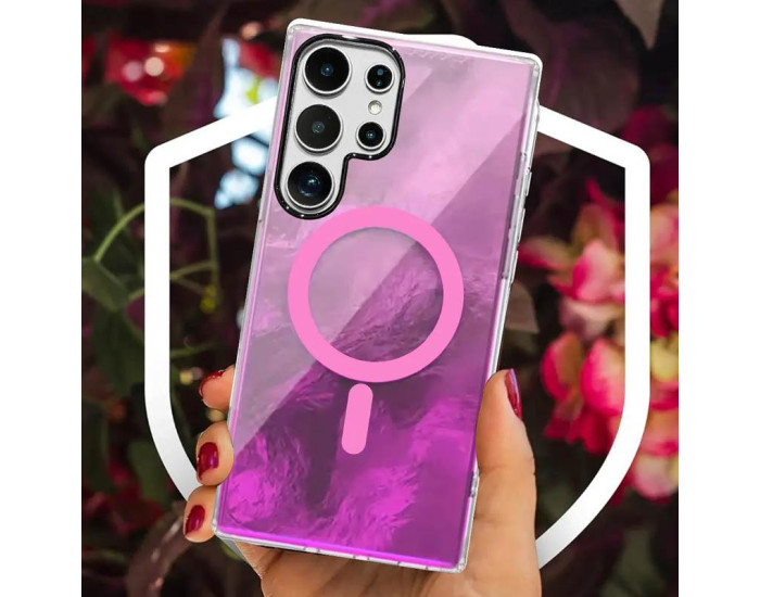 Чехол-силикон Shiny Mountain MagSafe Samsung S26 Ultra (Pink)