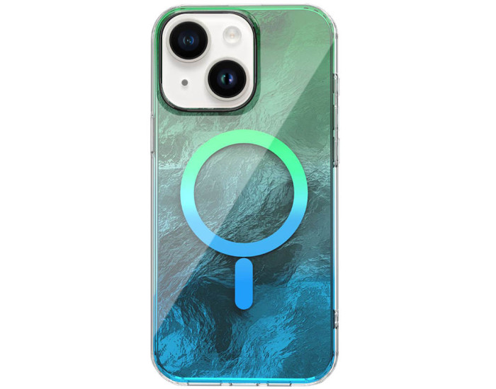 Чохол-силікон Shiny Mountain MagSafe iPhone 13 / 14 (Green / Blue)