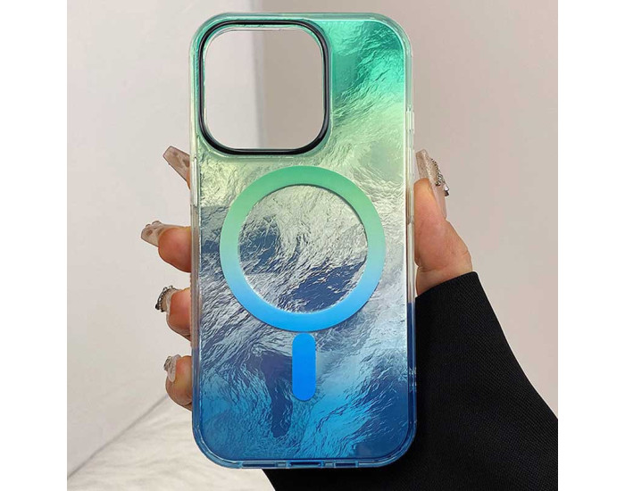 Чохол-силікон Shiny Mountain MagSafe iPhone 13 / 14 (Green / Blue)