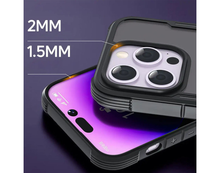 Чохол-силікон протиударний Defense Matte iPhone 15 Pro, Black