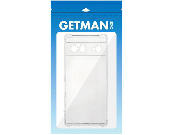 Чехол-силикон Getman Ease logo усиленные углы Full Camera Google Pixel 6 Прозрачный
