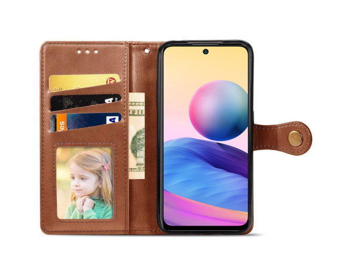 Чохол-книга шкіряний GETMAN Gallant Samsung Galaxy S21 FE, G990, Коричневий