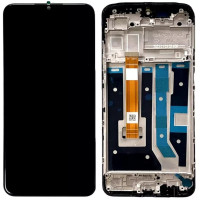 Дисплей с сенсорным экраном (модуль) Oppo A57s /A17 /A17k /A57 /A77 /A77s, черный с рамкой