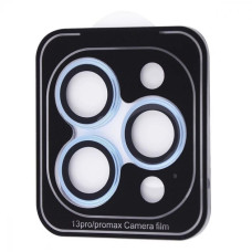 Защитное стекло Dark на камеру iPhone 13 Pro/13 Pro Max, Голубое
