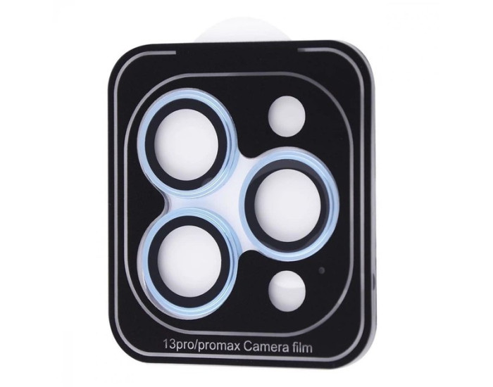 Защитное стекло Dark на камеру iPhone 13 Pro/13 Pro Max, Голубое