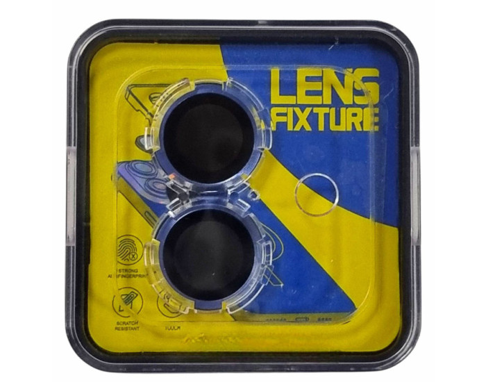 Защитное стекло на камеру Lens Fixture iPhone 16 /16 Plus, Blue