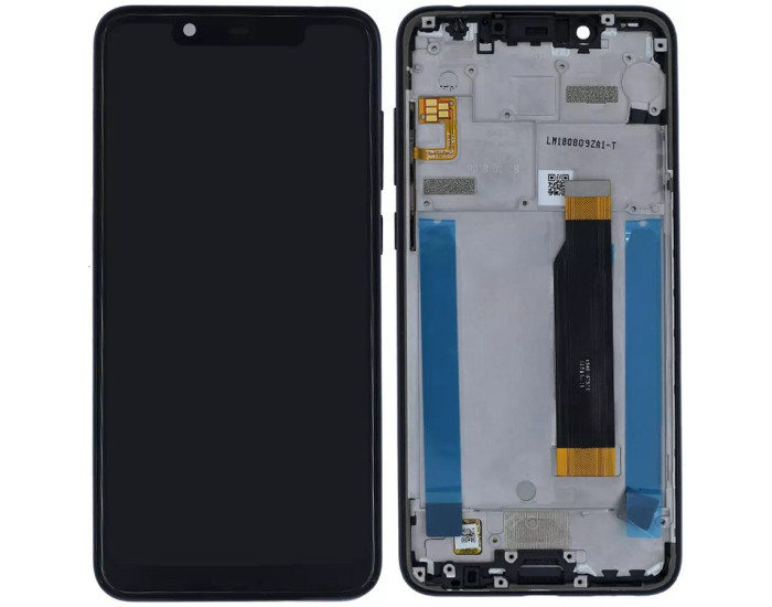 Дисплей с сенсорным экраном (модуль) Nokia 5.1 Plus, черный с рамкой, оригинал
