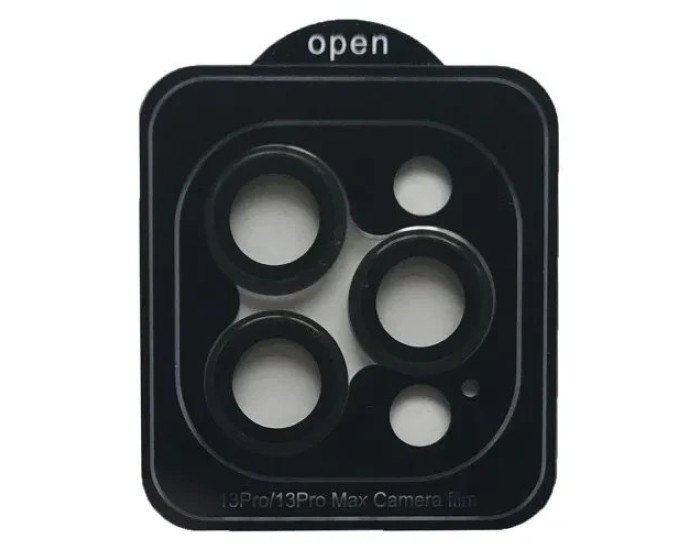 Защитное стекло Camera Metal на камеру iPhone 13 Pro / 13 Pro Max (Черный / Black)
