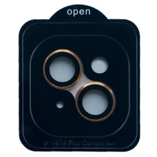 Защитное стекло Camera Metal на камеру iPhone 14 /14 Plus (Золотой / Gold)