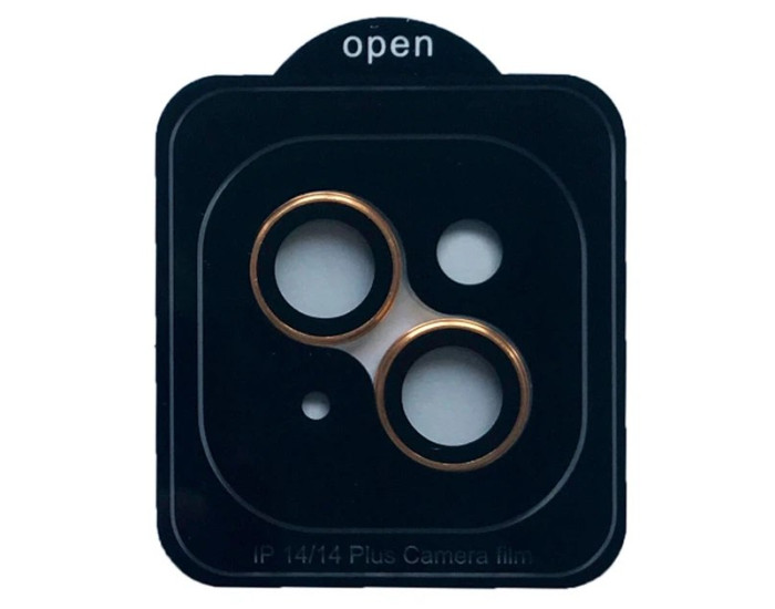 Защитное стекло Camera Metal на камеру iPhone 14 /14 Plus (Золотой / Gold)
