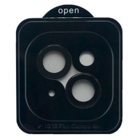 Защитное стекло Camera Metal на камеру iPhone 15 /15 Plus (Черный / Midnight)