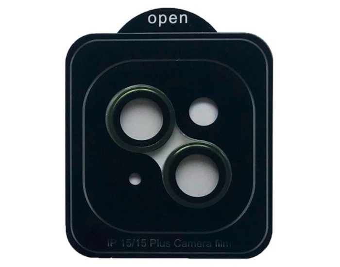 Защитное стекло Camera Metal на камеру iPhone 15 /15 Plus (Зеленый / Green)