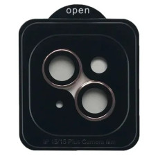 Защитное стекло Camera Metal на камеру iPhone 15 /15 Plus (Розовый / Pink)