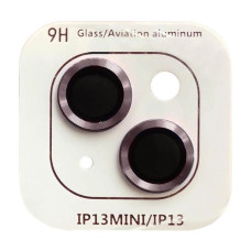 Защитное стекло Metal Classic на камеру iPhone 13 mini/13 (Розовый / Pink)