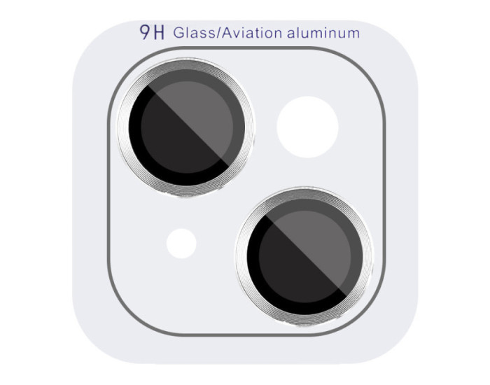 Защитное стекло Metal Classic на камеру iPhone 14 /14 Plus (Серебряный / Silver)