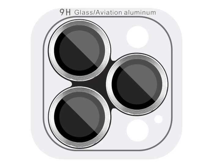 Защитное стекло Metal Classic на камеру iPhone 14 Pro/14 Pro Max (Серебряный / Silver)