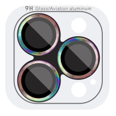 Защитное стекло Metal Classic на камеру iPhone 14 Pro/14 Pro Max (Сиреневый / Rainbow)