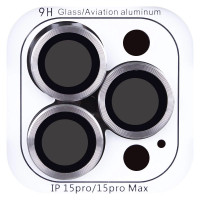 Защитное стекло Metal Classic на камеру iPhone 15 Pro/15 Pro Max (Серый / Titanium Gray)