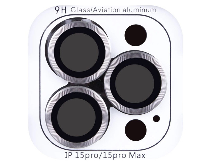 Защитное стекло Metal Classic на камеру iPhone 15 Pro/15 Pro Max (Серый / Titanium Gray)