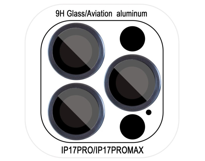 Защитное стекло Metal Classic на камеру iPhone 17 Pro /17 Pro Max (Синий / Dark Blue)