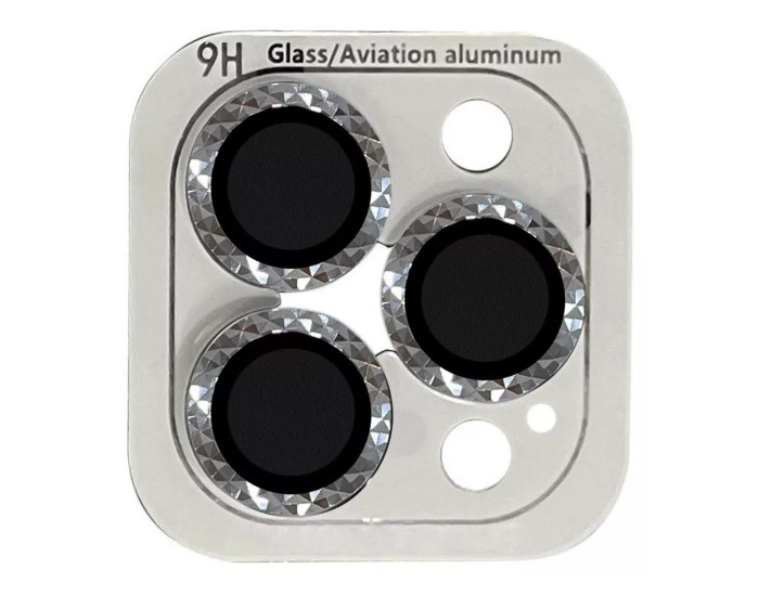 Защитное стекло Metal Shine на камеру iPhone 13 Pro/13 Pro Max (Серебряный / Silver)