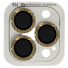 Защитное стекло Metal Shine на камеру iPhone 14 Pro/14 Pro Max (Золотой / Gold)