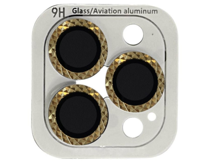 Защитное стекло Metal Shine на камеру iPhone 14 Pro/14 Pro Max (Золотой / Gold)