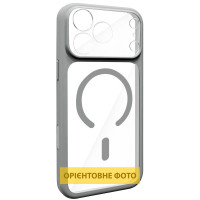 Чехол-силикон Getman Moon Clear with MagSafe iPhone 15 Pro, серый