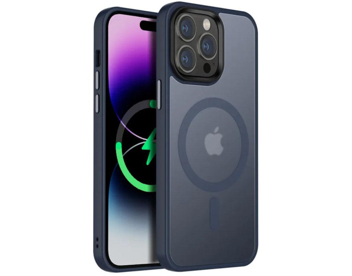 Чехол-силикон Ummi Colorful with MagSafe iPhone 15 Pro (Синий / Navy Blue)
