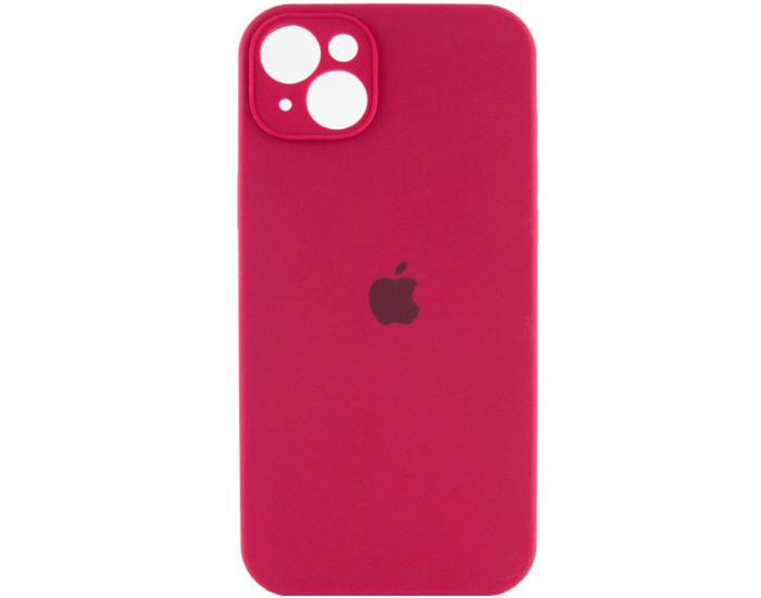 Чехол-силикон оригинал Full Camera Soft Matte iPhone 15 Plus ( Красный / Rose red )