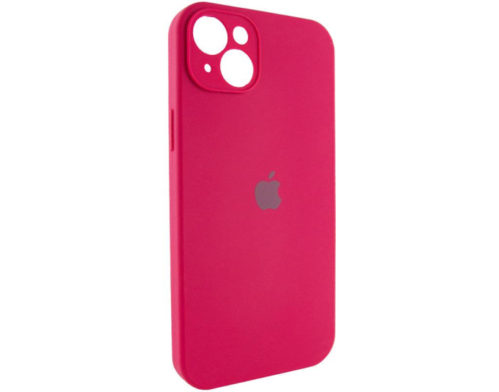 Чехол-силикон оригинал Full Camera Soft Matte iPhone 15 Plus ( Красный / Rose red )