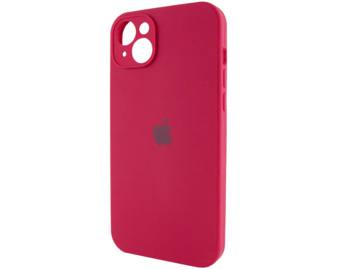 Чехол-силикон оригинал Full Camera Soft Matte iPhone 15 Plus ( Красный / Rose red )