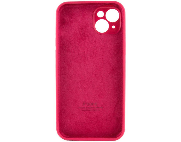 Чехол-силикон оригинал Full Camera Soft Matte iPhone 15 Plus ( Красный / Rose red )
