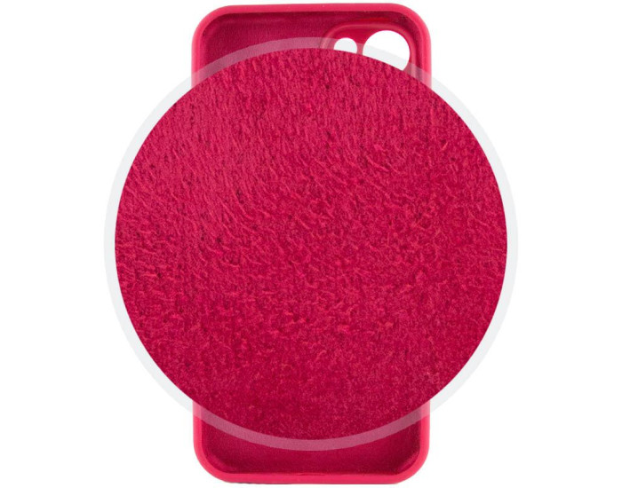 Чехол-силикон оригинал Full Camera Soft Matte iPhone 15 Plus ( Красный / Rose red )