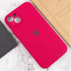 Чехол-силикон оригинал Full Camera Soft Matte iPhone 15 Plus ( Красный / Rose red )