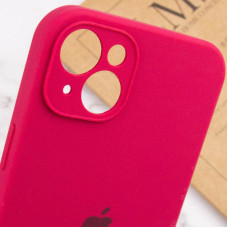 Чехол-силикон оригинал Full Camera Soft Matte iPhone 15 Plus ( Красный / Rose red )
