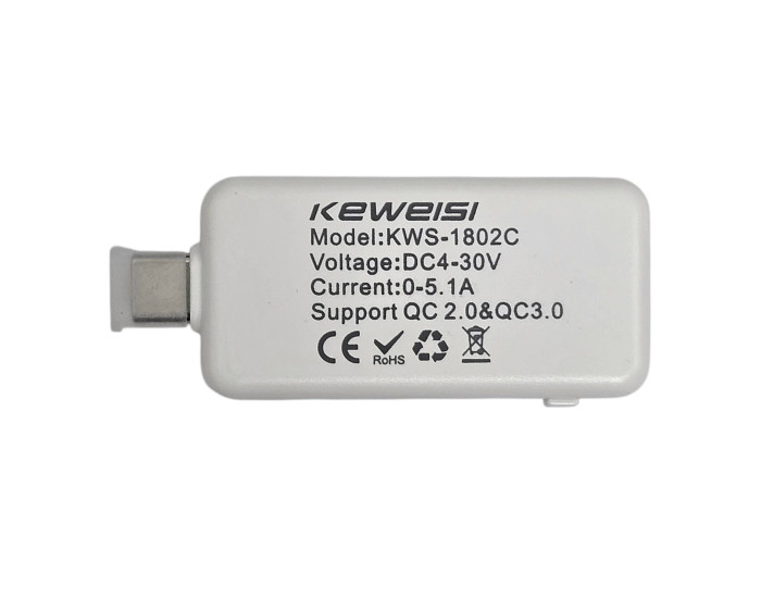 Тестер Type-C цифровой Keweisi KWS-1802c, белый