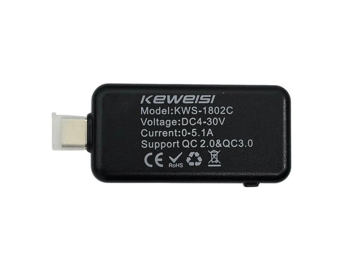 Тестер Type-C цифровой Keweisi KWS-1802c, черный