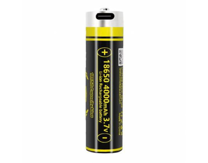 Акумулятор 18650 LiitoKala USB-King4000 (зі вбудованим портом USB для зарядки, захист) 4000 mah, оригінал