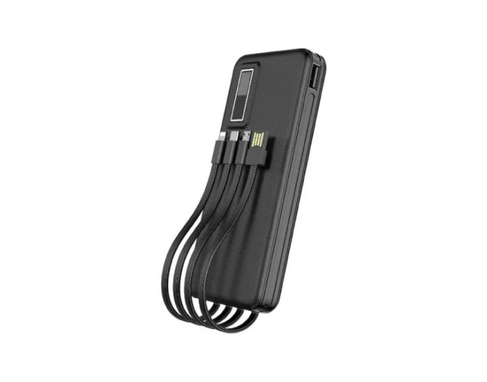 Портативная батарея (Power Bank) AsporA300PD (22.5W/QC 3.0/PD) (cable USB/ Micro/ Lightning/ Type-C) 10000mAh, черный