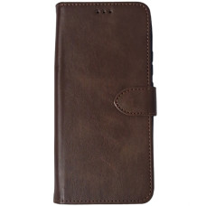 Чохол-книга Leather Folio Xiaomi Redmi Note 12S, Коричневий (магнітна застібка)