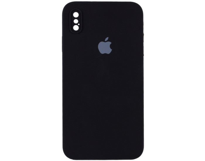 Чехол-силикон оригинал Square Cover Soft Matte Full Camera iPhone XS Max (Черный / Black)