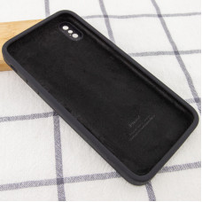 Чехол-силикон оригинал Square Cover Soft Matte Full Camera iPhone XS Max (Черный / Black)